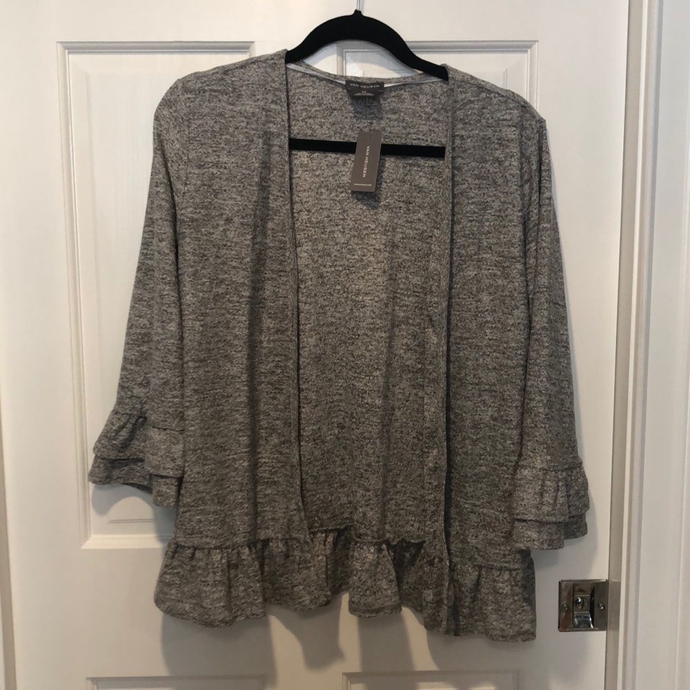 Van Heiden Women’s Ruffle Cardigan. Sz M